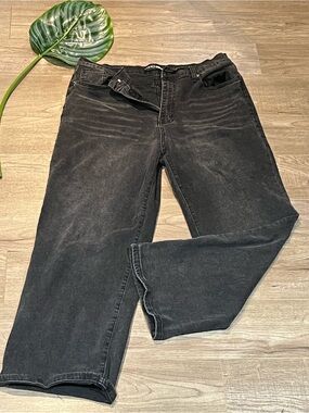 Fashion Nova Black Washed Wide Leg Jeans